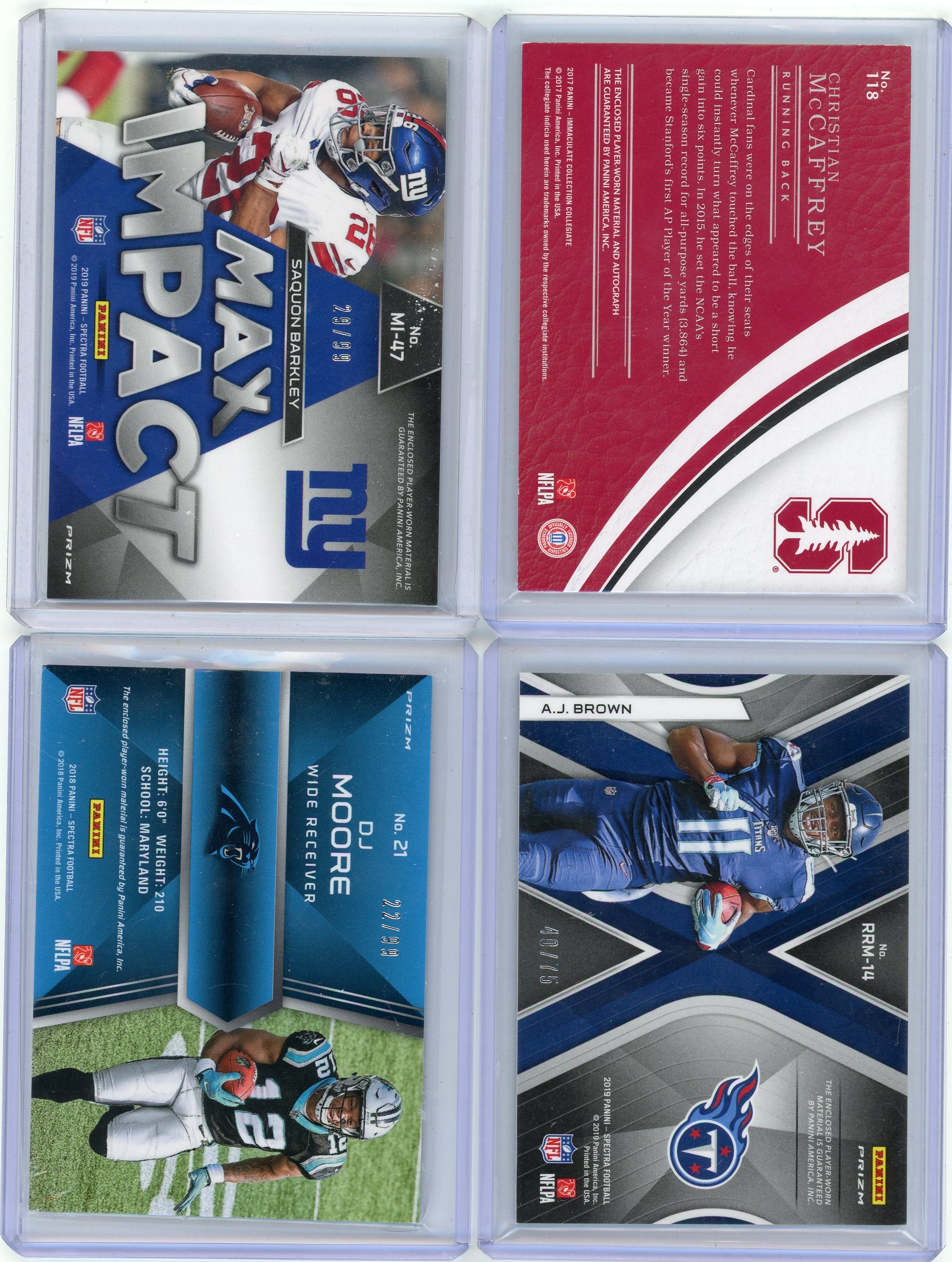 Saquon Barkley 2019 Panini Spectra Max Impact Patch #'d 29/99