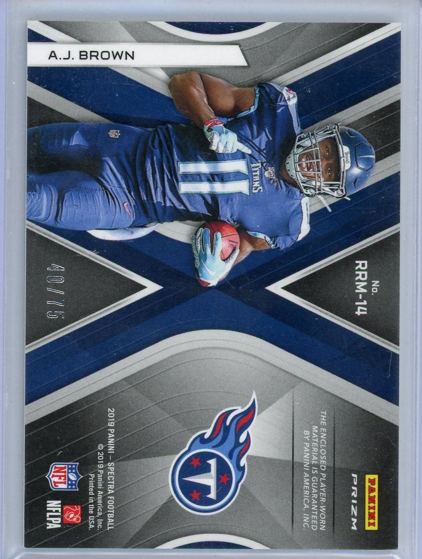A.J. Brown 2019 Panini Spectra Rising Rookie Patch #'d 40/75