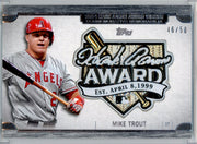 Mike Trout 2017 Topps AL Hank Aaron Award Comm. relic #'d 46/50