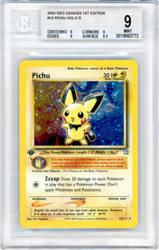 Pichu Pokémon Neo Genesis 1st Edition Holo Rare BGS 9