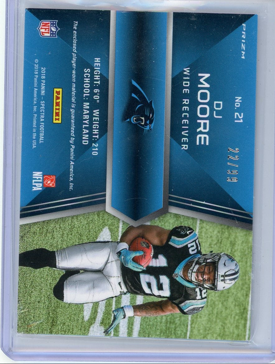 DJ Moore 2018 Panini Spectra Rising Rookie Patch #'d 22/99