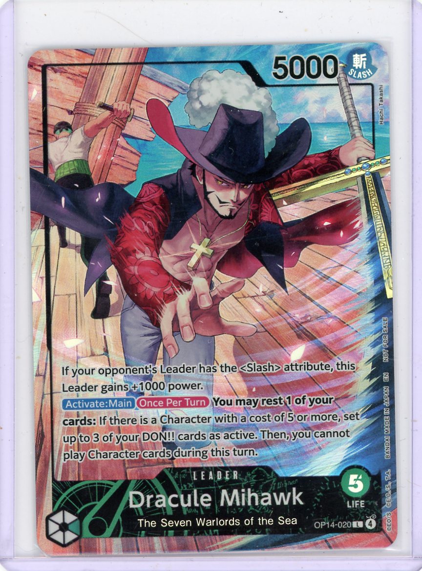 Dracule Mihawk One Piece The Azure Sea's Seven Leader Promo OP14-020