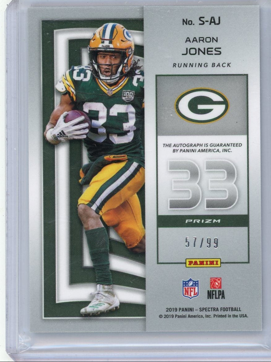Aaron Jones 2019 Panini Spectra Auto #'d 57/99