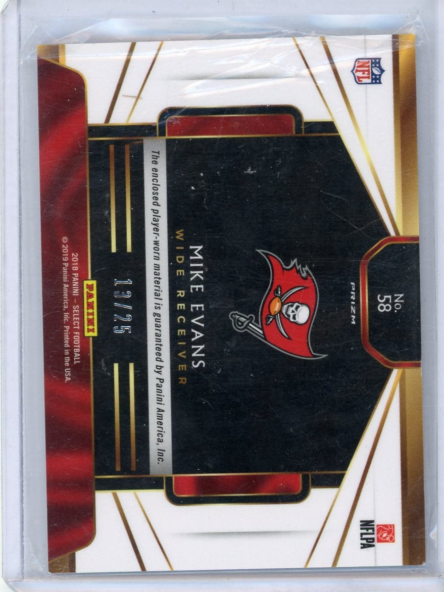 Mike Evans 2018 Panini Select Tie-Dye Patch #'d 13/25 (Number Match)
