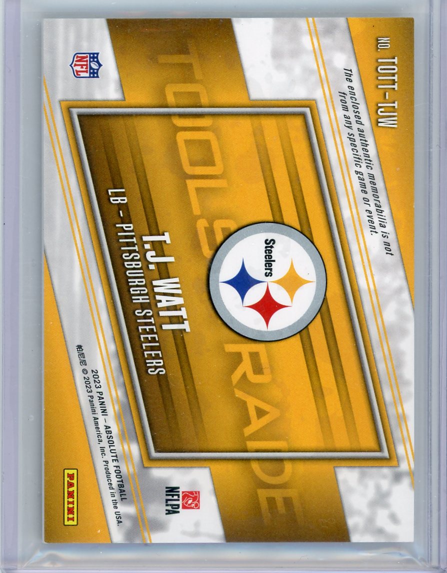 TJ Watt 2023 Absolute Tools of the Trade Triple Relic #'d 08/49
