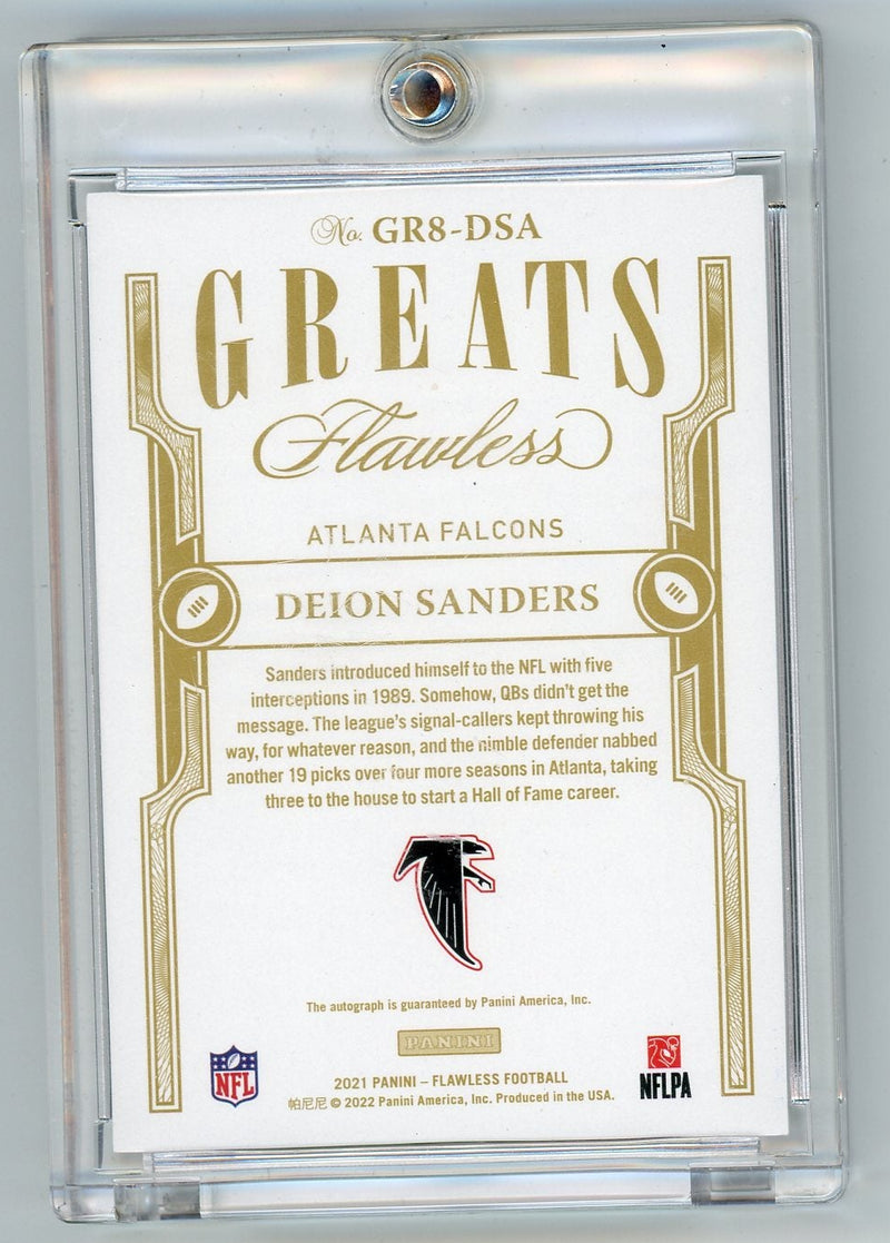 Deion Sanders 2021 Panini Flawless Greats autograph 