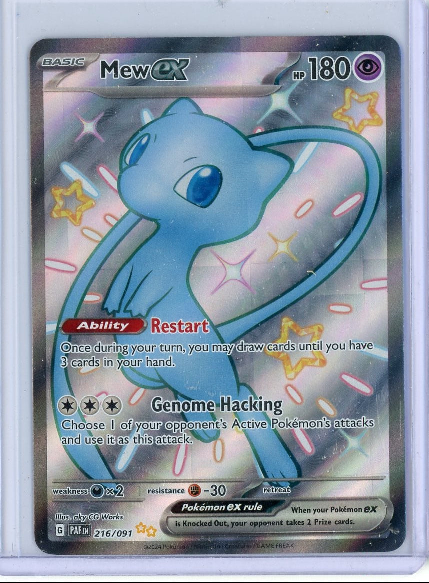 Mew ex Pokémon Paldean Fates Shiny Full Art #216/091