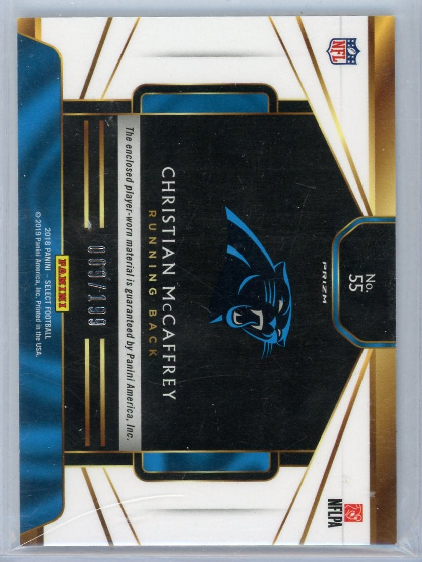 Christian McCaffrey 2018 Panini Select Patch #'d 009/199