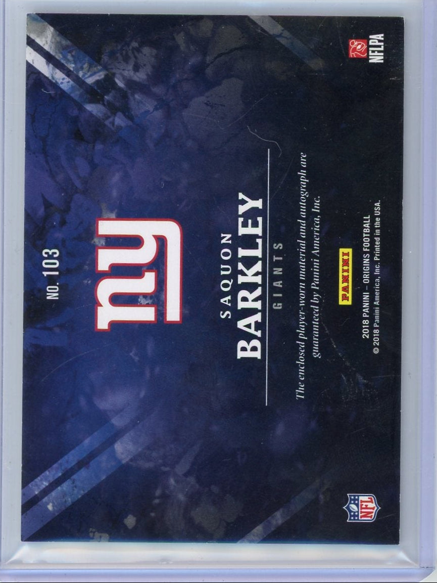 Saquon Barkley 2018 Panini Origins RPA #'d 75/75