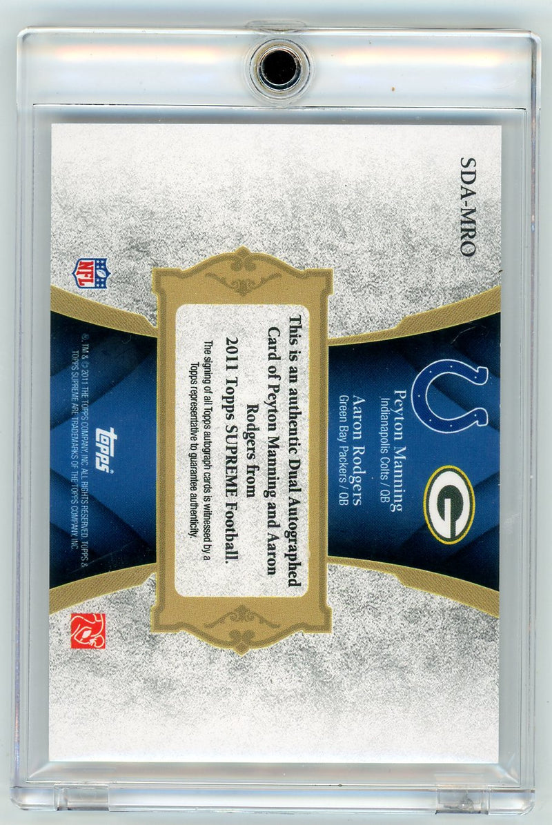 Peyton Manning Aaron Rodgers 2011 Topps Supreme dual autograph 