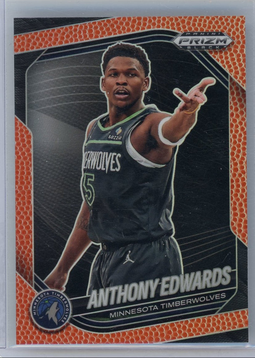 Anthony Edwards 2025 Panini Prizm Black Basketball Prizm #'d 091/225