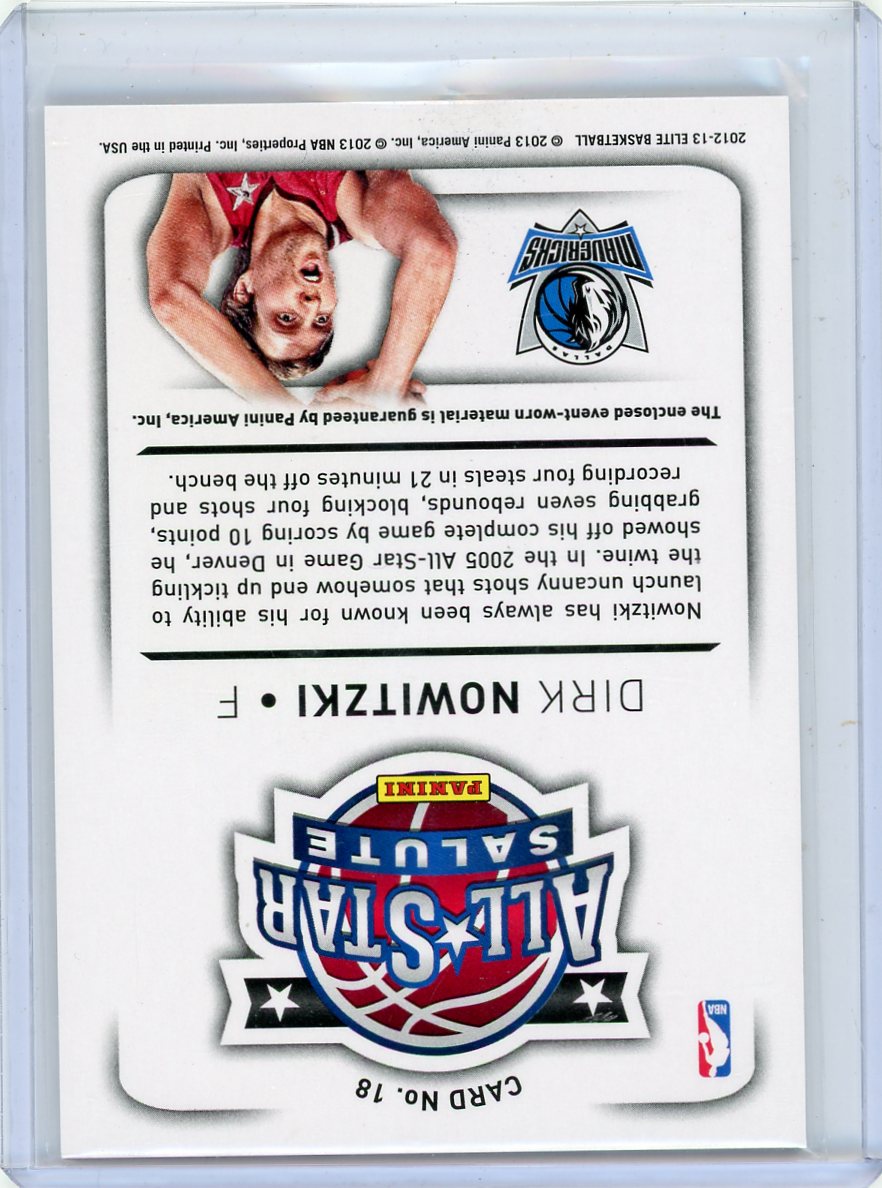 Dirk Nowitzki 2012-13 Donruss Elite All-Star Salute relic