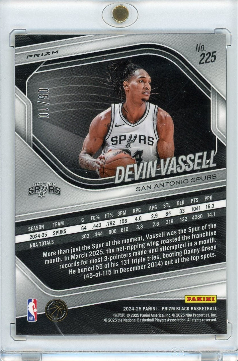 Devin Vassell 2025 Panini Prizm Gold Prizm #'d 05/10