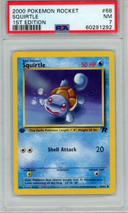 Squirtle 2000 Pokemon Rocket 1st Edition non holo PSA 7