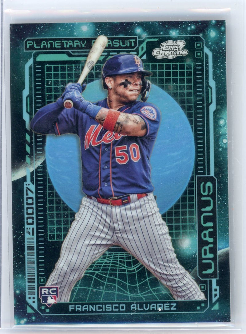 Francisco Alvarez 2023 Topps Chrome Cosmic Planetary Pursuit Uranus Rookie Card