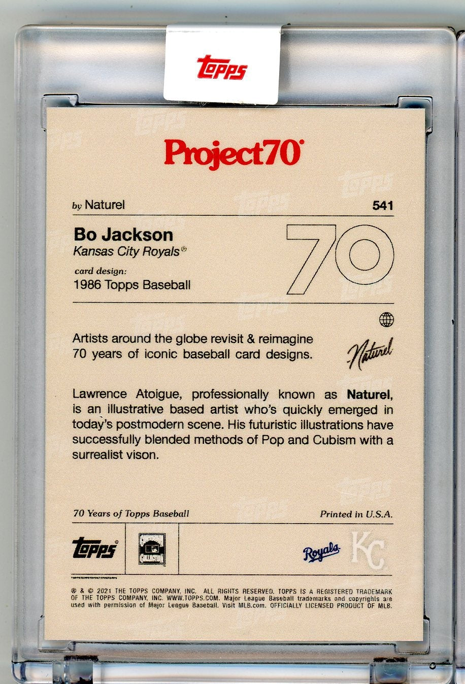 Bo Jackson 2021 Topps Project70 By Naturel #541