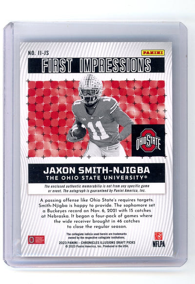 Jaxon Smith-Njigba 2023 Chronicles Draft Picks Illusions First Impressions Autographed Memorabilia #'d 18/75