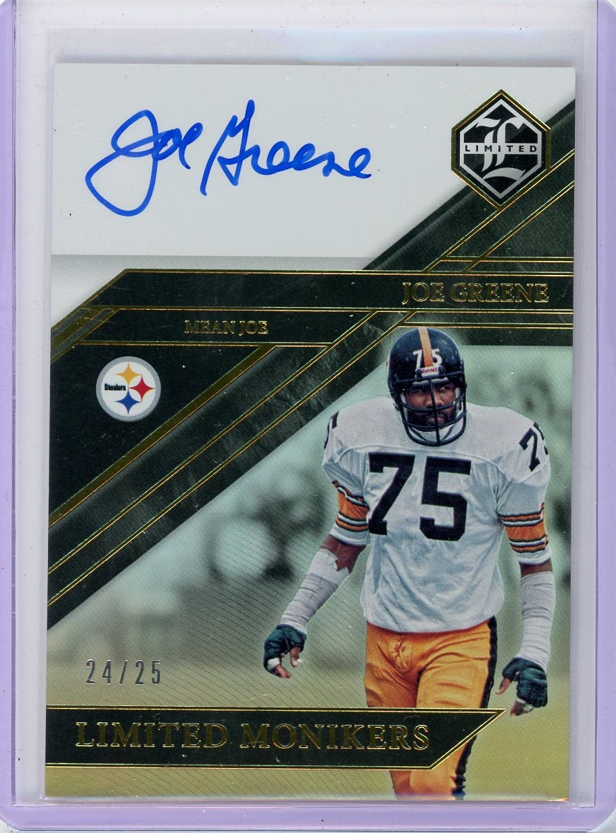 Joe Greene 2022 Panini Limited Monikers Auto #'d 24/25