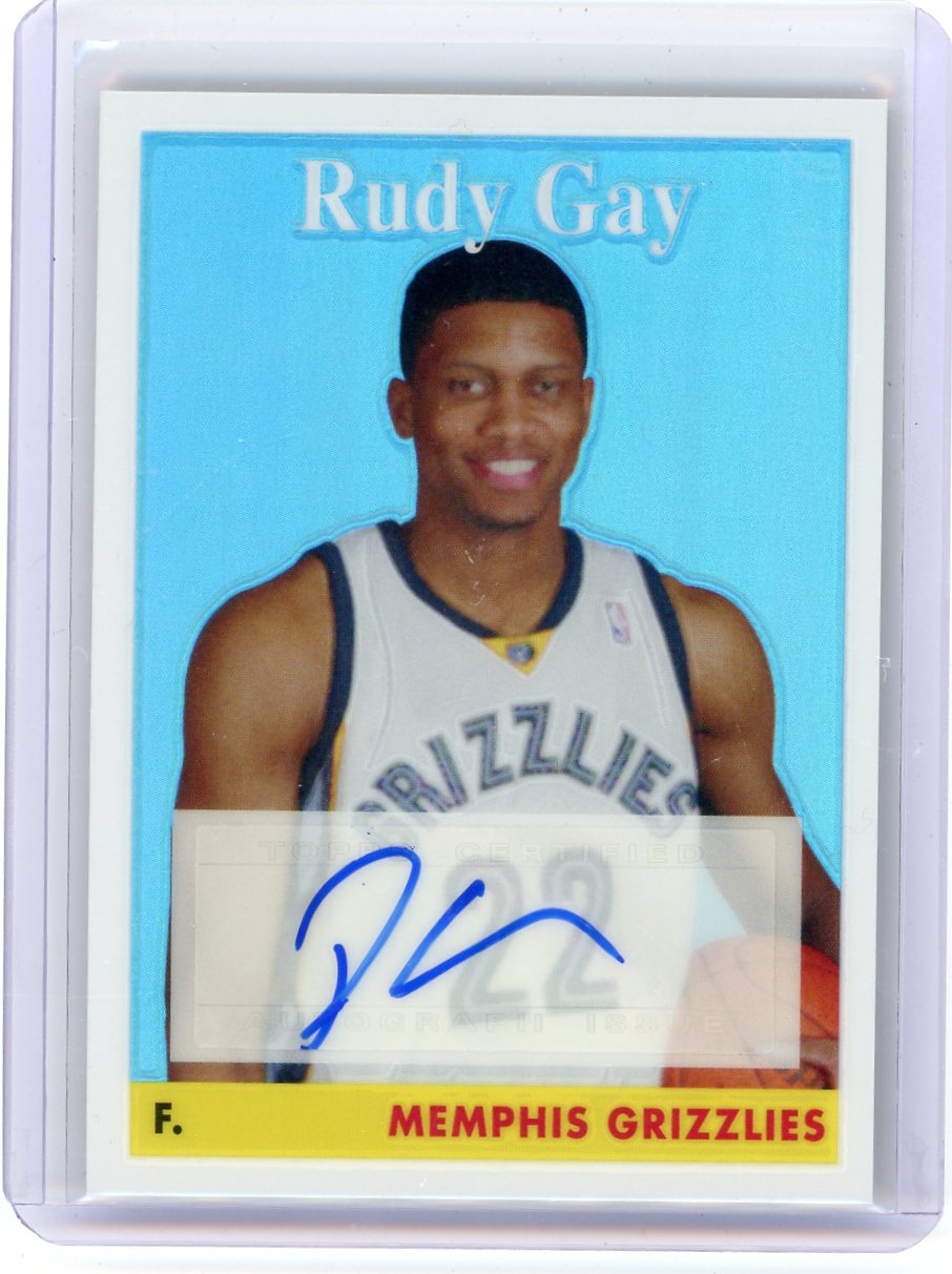 Rudy Gay 2008-09 Topps Chrome '58-'59 Variation Refractor Autograph #'d 196/390