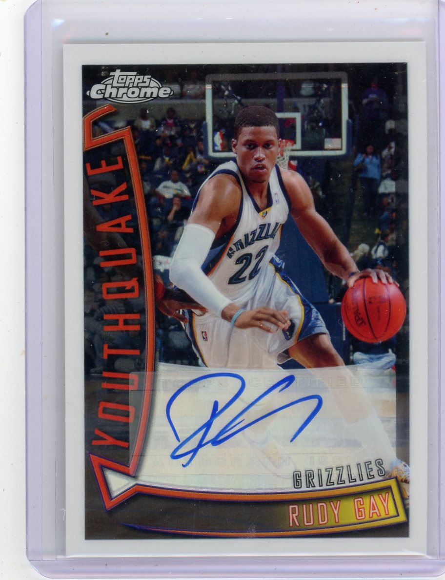 Rudy Gay 2008-09 Topps Chrome Youthquake Refractor Autograph #'d 135/165