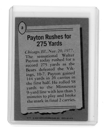 Walter Payton 1978 Topps "77" Highlights #3