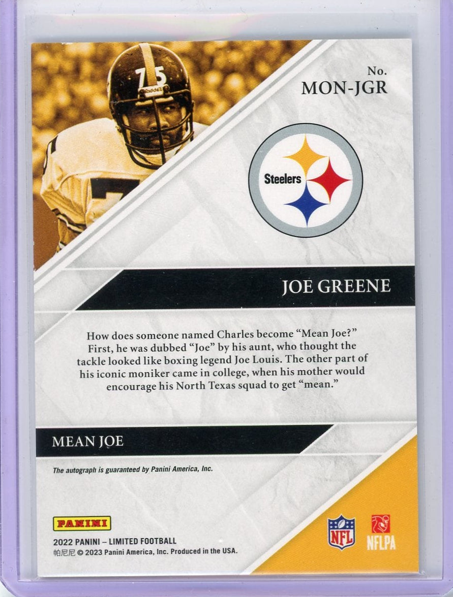 Joe Greene 2022 Panini Limited Monikers Auto #'d 24/25