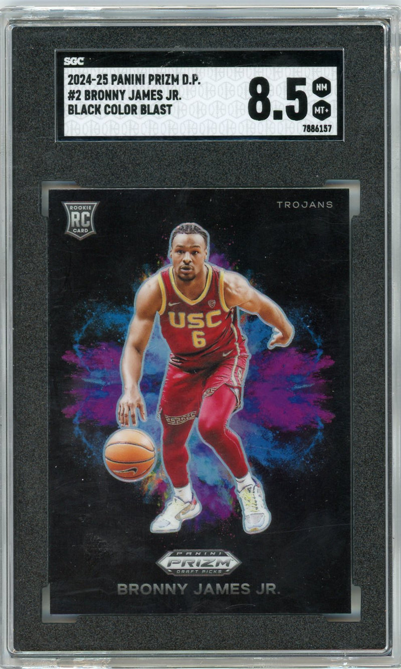 Bronny James Jr. 2024-25 Panini Prizm Draft Picks Color Blast SGC 8.5