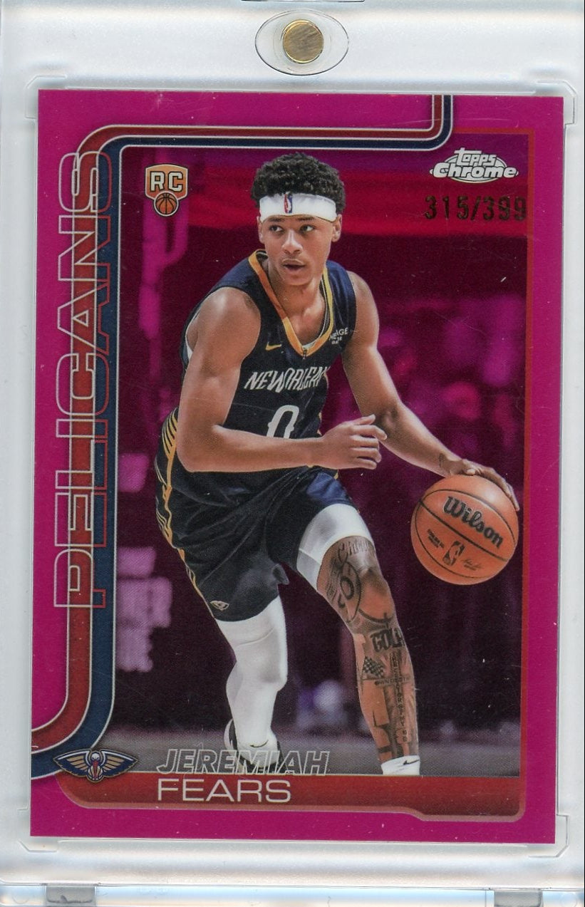 Jeremiah Fears 2025 Topps Chrome Basketball Magenta Rookie Refractor #'d 315/399