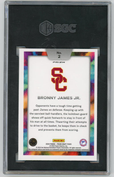 Bronny James Jr. 2024-25 Panini Prizm Draft Picks Color Blast SGC 8.5