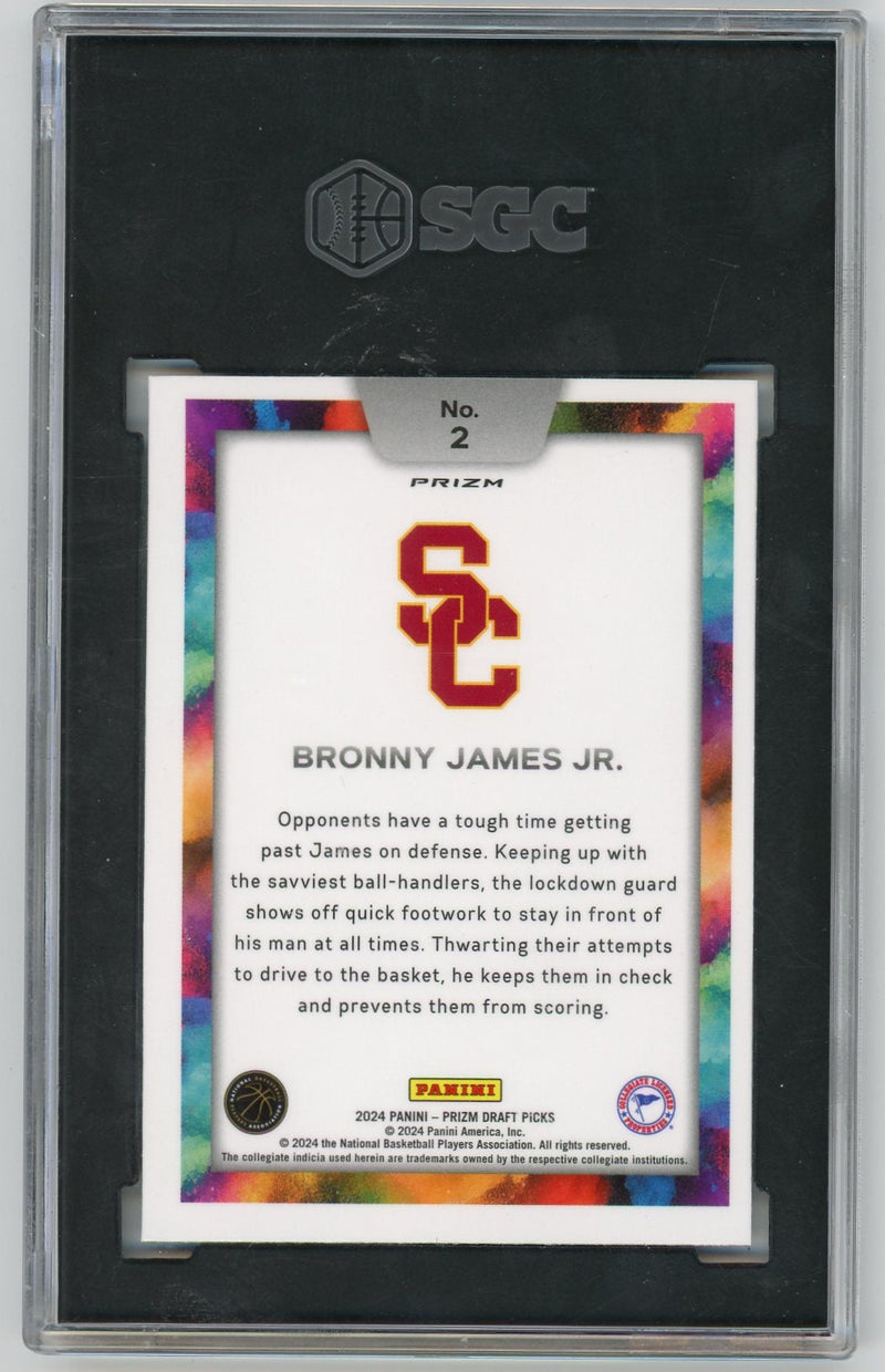 Bronny James Jr. 2024-25 Panini Prizm Draft Picks Color Blast SGC 8.5