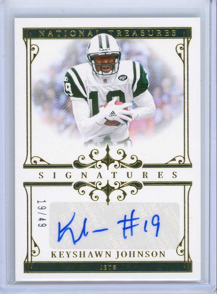 Keyshawn Johnson 2025 Panini National Treasures Signatures #'d 19/49 (Jersey #)