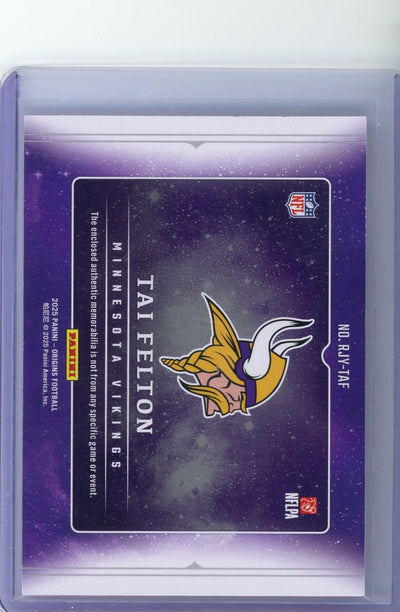 Tai Felton 2025 Panini Origins horizontal jersey relic rookie card #'d 179/199