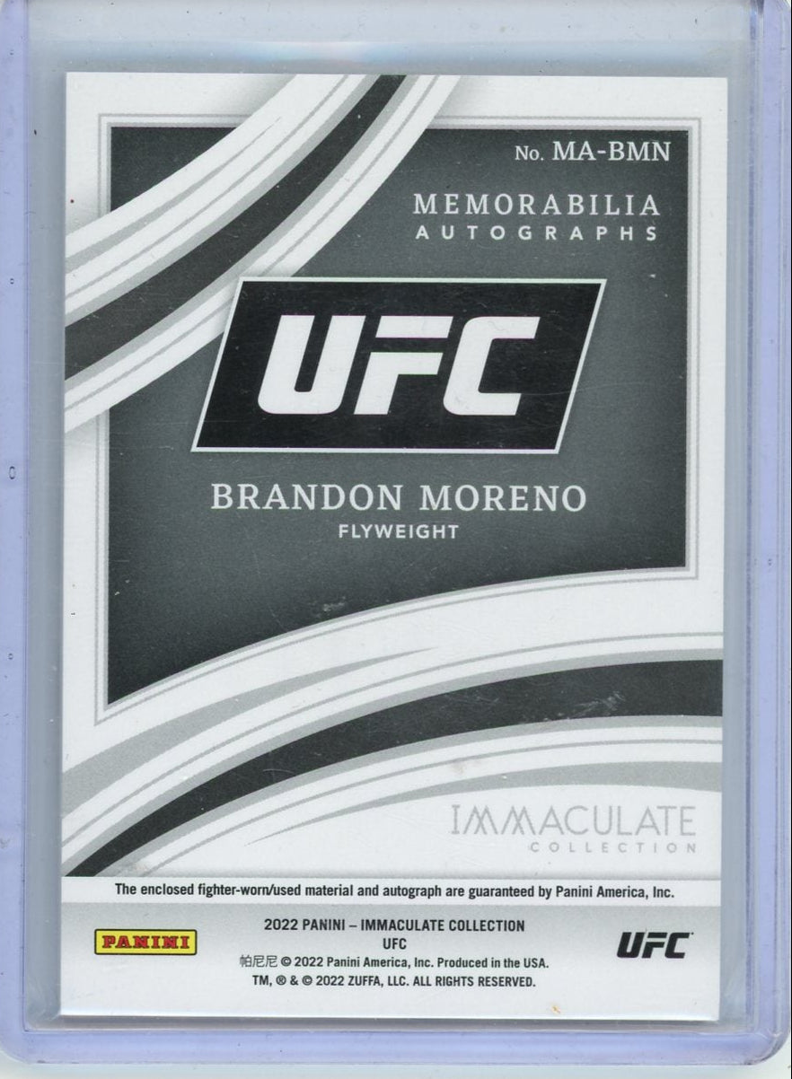 Brandon Moreno 2022 Panini Immaculate Memorabilia Autograph #'d 05/49