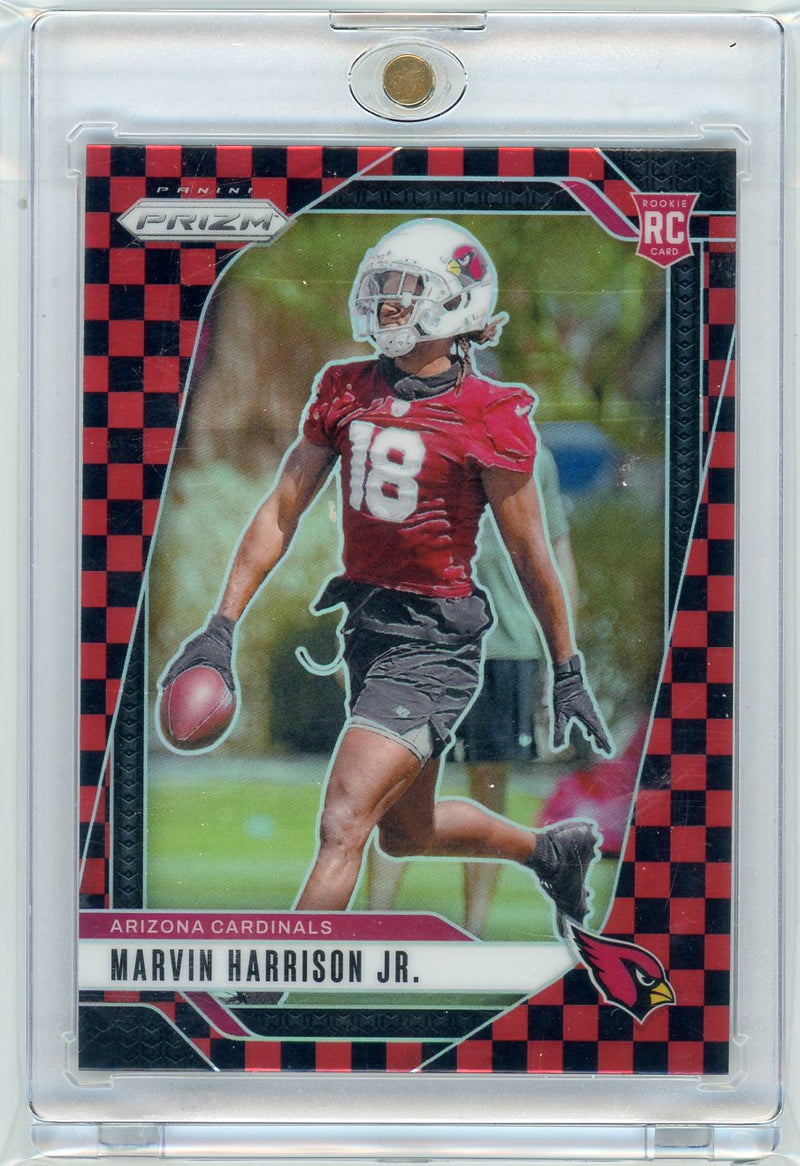 Marvin Harrison Jr. 2024 Panini Prizm Checkerboard Red/Black prizm rookie card