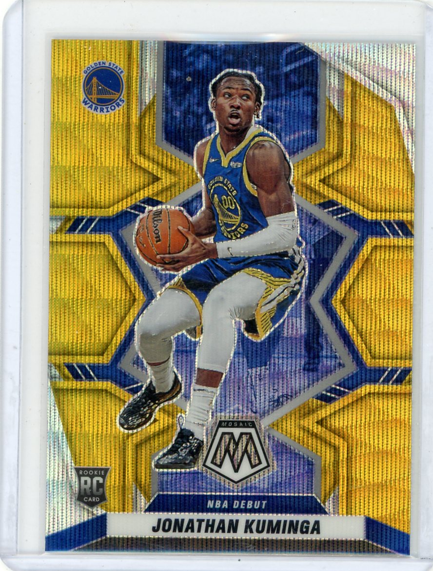 Jonathan Kuminga 2021-22 Panini Mosaic Gold Wave prizm rookie card