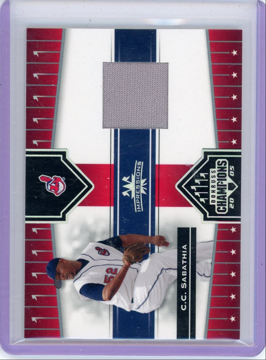 C.C. Sabathia 2005 Donruss Champions Impressions Jersey Relic