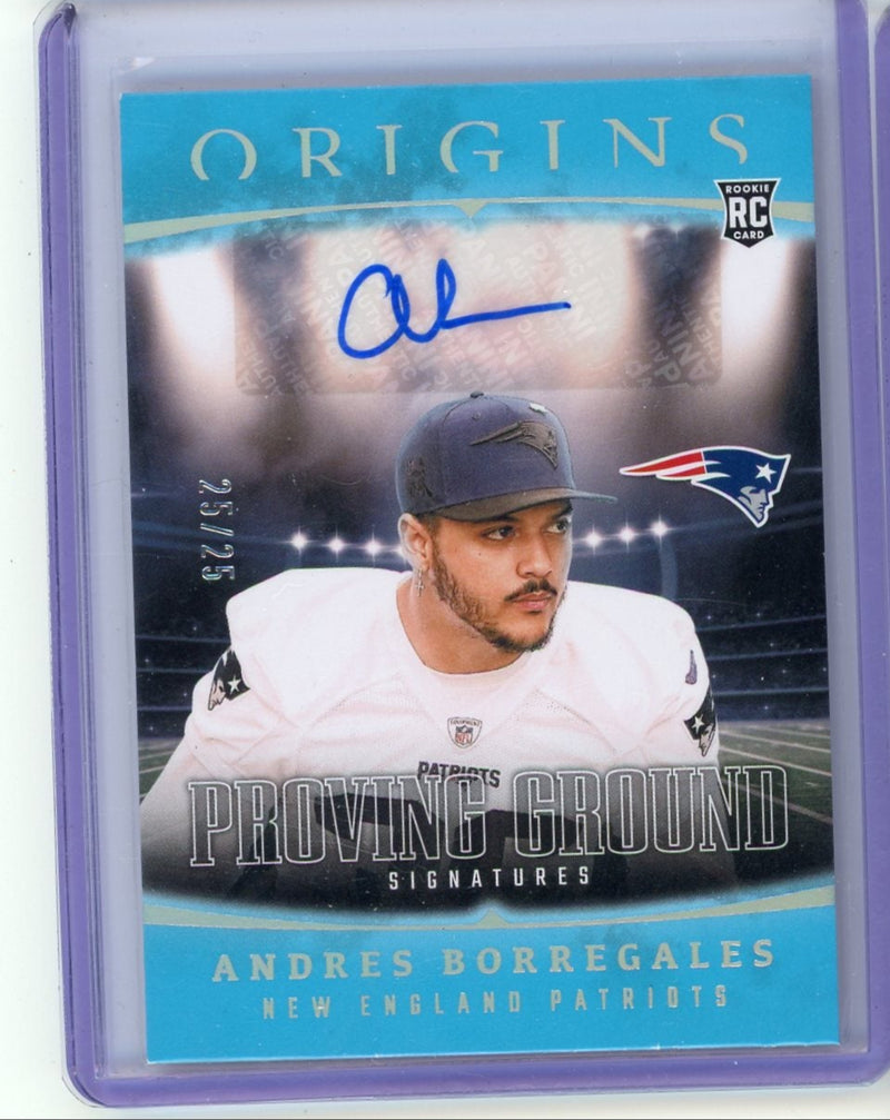 Andres Borregales 2025 Panini Origins Proving Ground autograph rookie card 