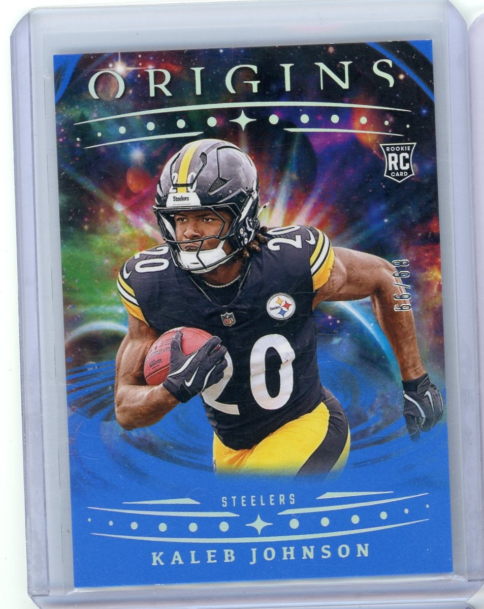 Kaleb Johnson 2025 Panini Origins rookie card blue #'d 89/99