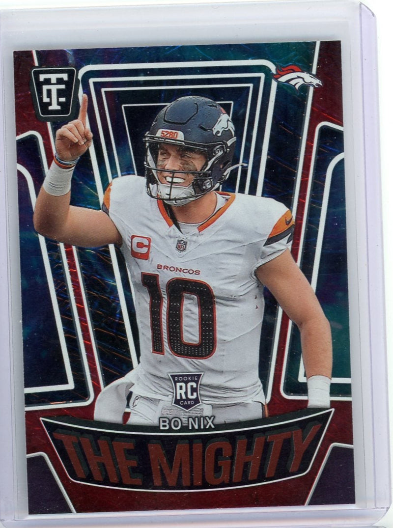 Bo Nix 2024 Panini Totally Certified red mirror rookie card 