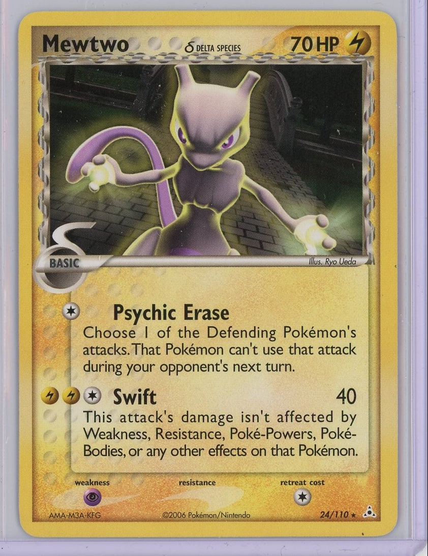 MewTwo Pokémon Holon Phantoms Delta Species (non-holo) #24/110