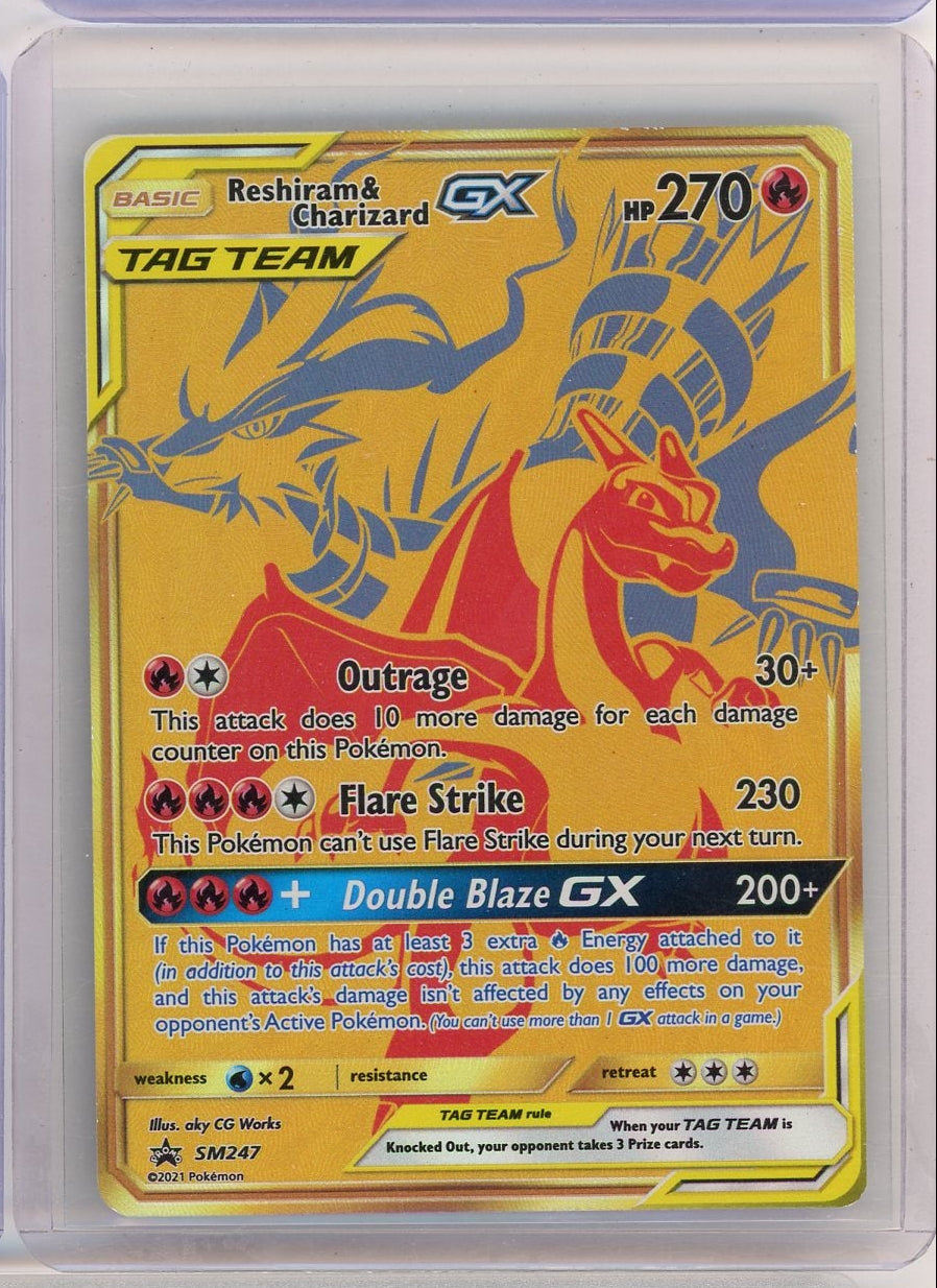 Reshiram & Charizard GX Tag Team 2021 Pokemon Black Star Promo #SM247