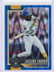 Jackson Chourio 2026 Topps Chrome Blue Raywave Refractor #'d 114/150