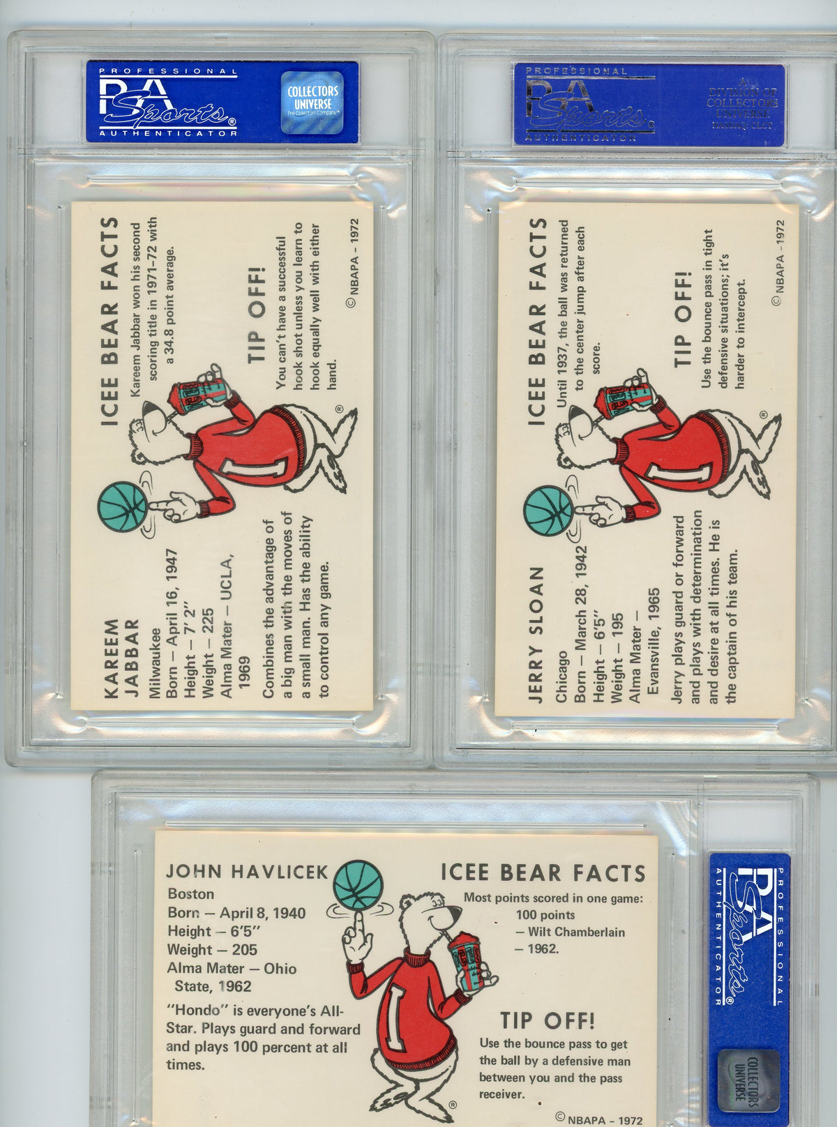 1972 Icee Bear Basketball Complete 20-card Set (19 PSA 9's, 1 PRO 9.5)
