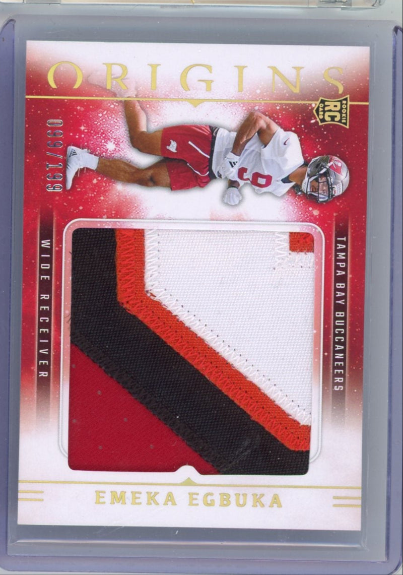 Emeka Egbuka 2025 Panini Origins jersey relic rookie card 