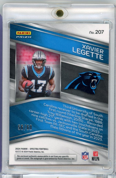 Xavier Legette 2024 Panini Spectra RPA #'d 56/60