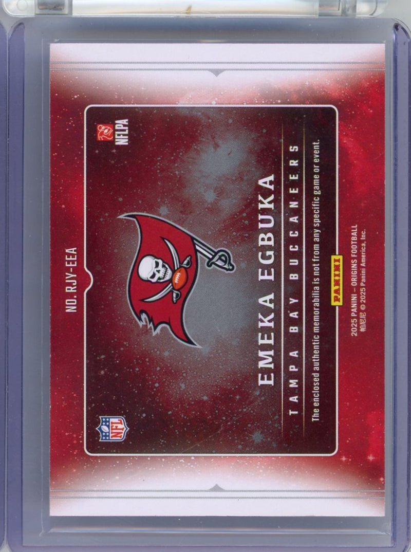 Emeka Egbuka 2025 Panini Origins jersey relic rookie card 