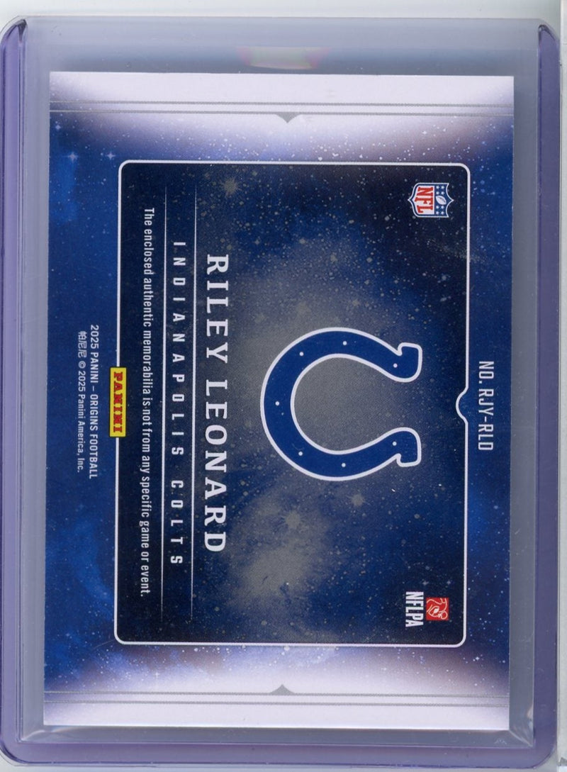 Riley Leonard 2025 Panini Origins horizontal jersey relic rookie card 
