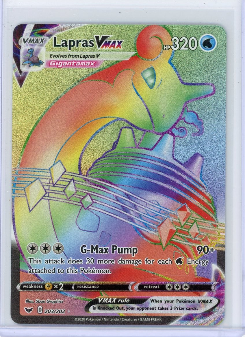Lapras Vmax Pokémon Sword & Shield Base Set Secret Rare #203/202