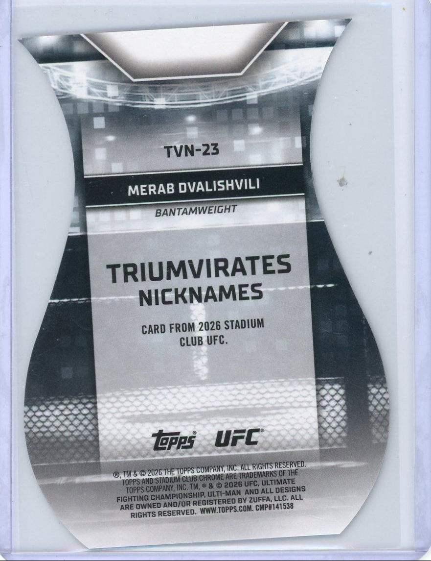 Merab Dvalishvili 2026 Topps Stadium Club UFC Chrome Triumvirates #'d 63/99
