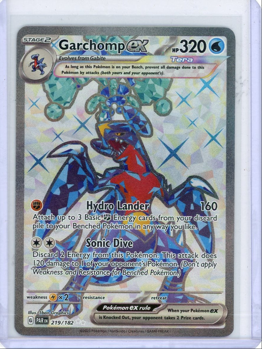 Garchomp ex 2023 Pokemon Paradox Rift Full Art rare holo 219/182